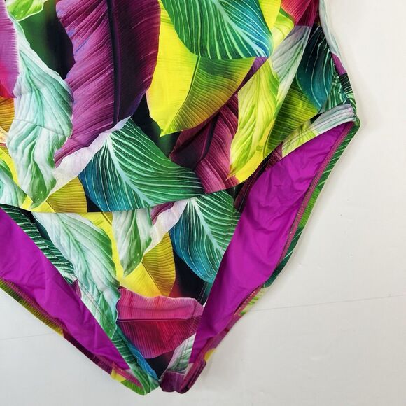 La Blanca Plus Sz 20W Tropic Of The Day Bandeau One-Piece Swimsuit Bright Colors - Picture 5 of 16